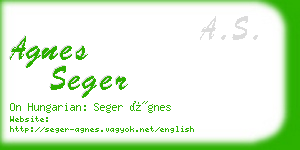 agnes seger business card